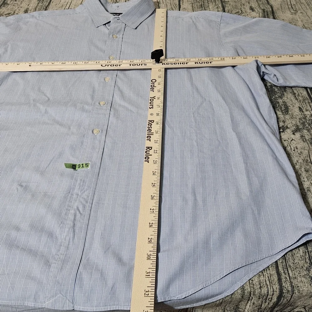 POLO‎ GOLF RALPH Oxford Lofting LAUREN  REGULAR FIT  DRESS SHIRT BLUE  XL